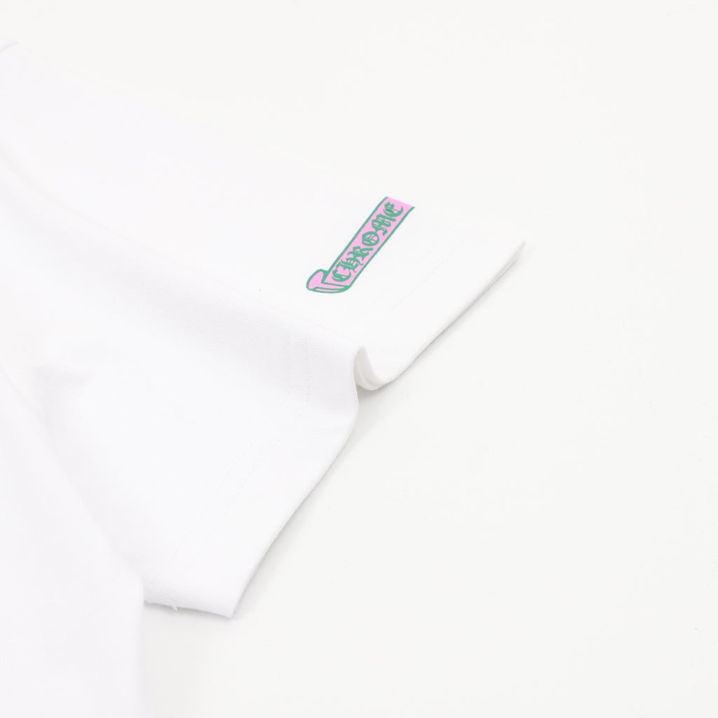 Chrome Hearts Pink and Green Sanskrit Scroll Print T-Shirt