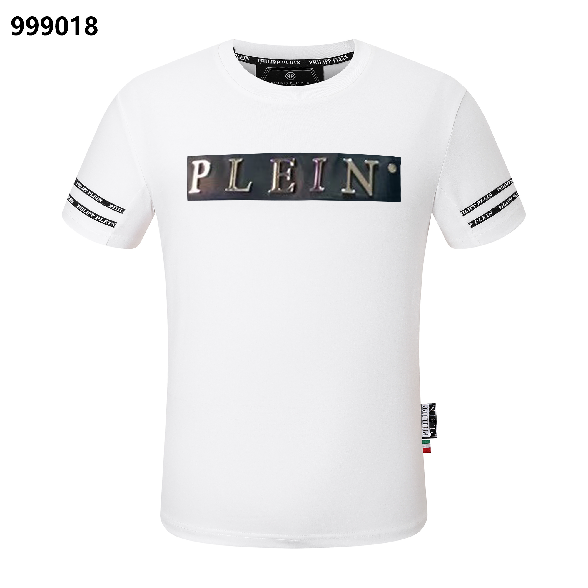 PHILIPP PLEIN Round-Neck T-Shirt with Metal Letters