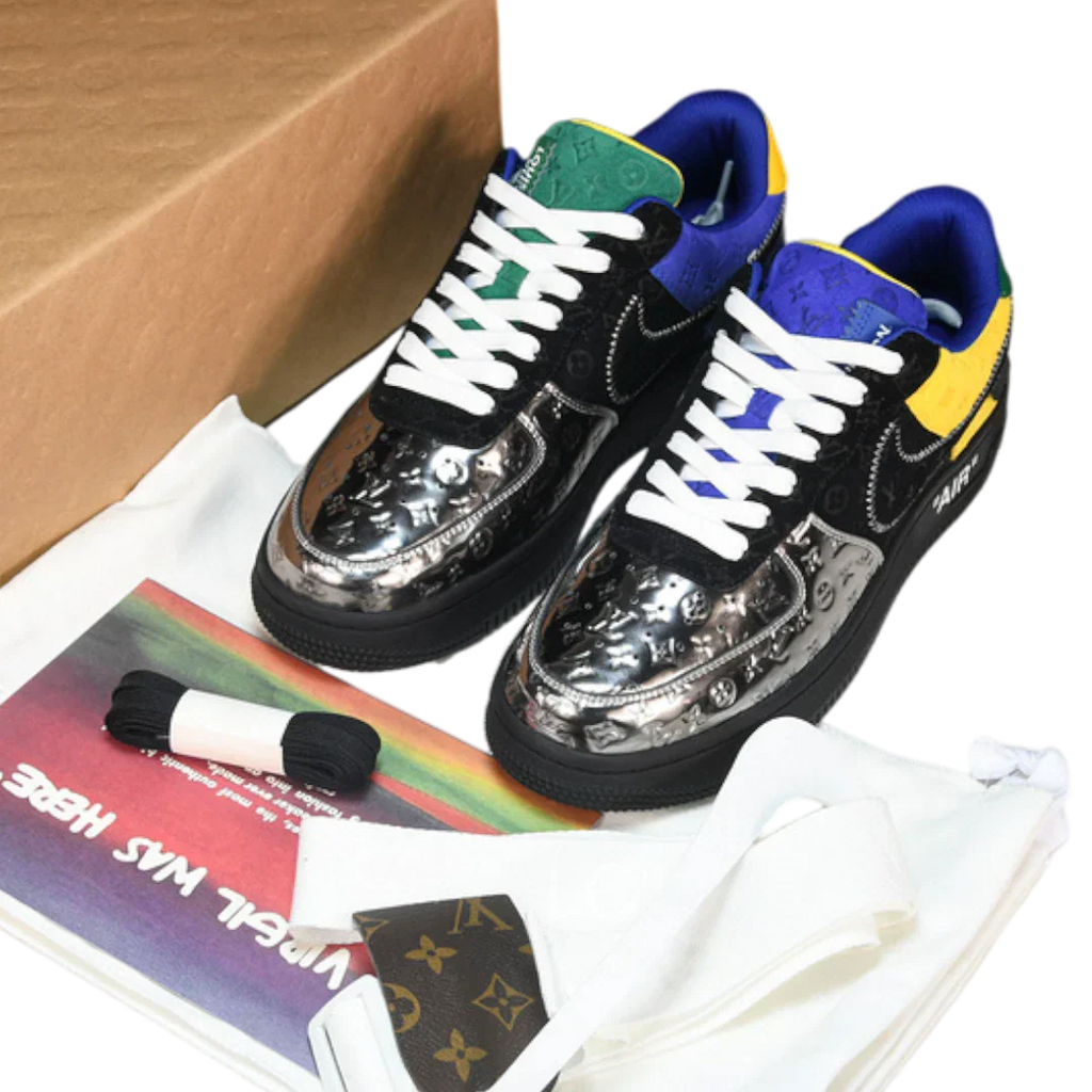 Louis Vuittоп x AF1 By Virgil Abloh ‘Black Metallic Silver’