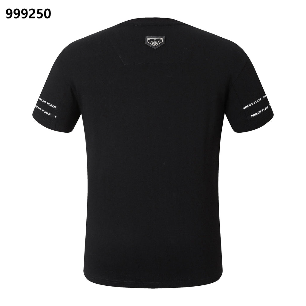 PHILIPP PLEIN Gold-Letter Tennis Crew Neck T-Shirt