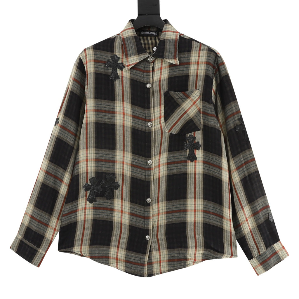 Chrome Hearts Checkered Long-Sleeve Shirt