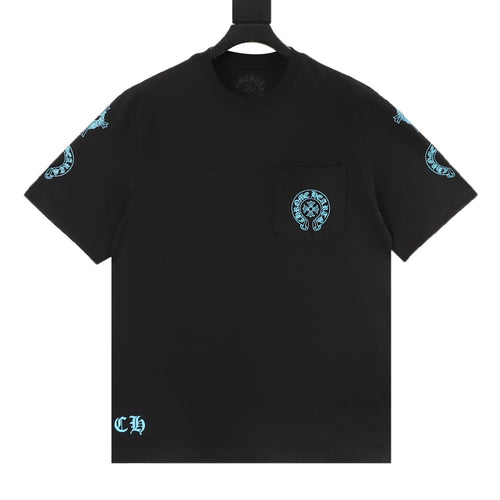 Chrome Hearts Blue Cross Print T-Shirt