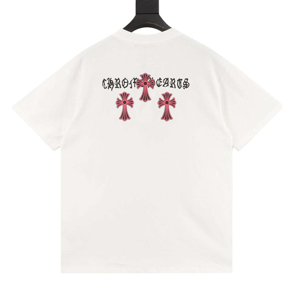 Chrome Hearts Black and Red Cross T-shirt