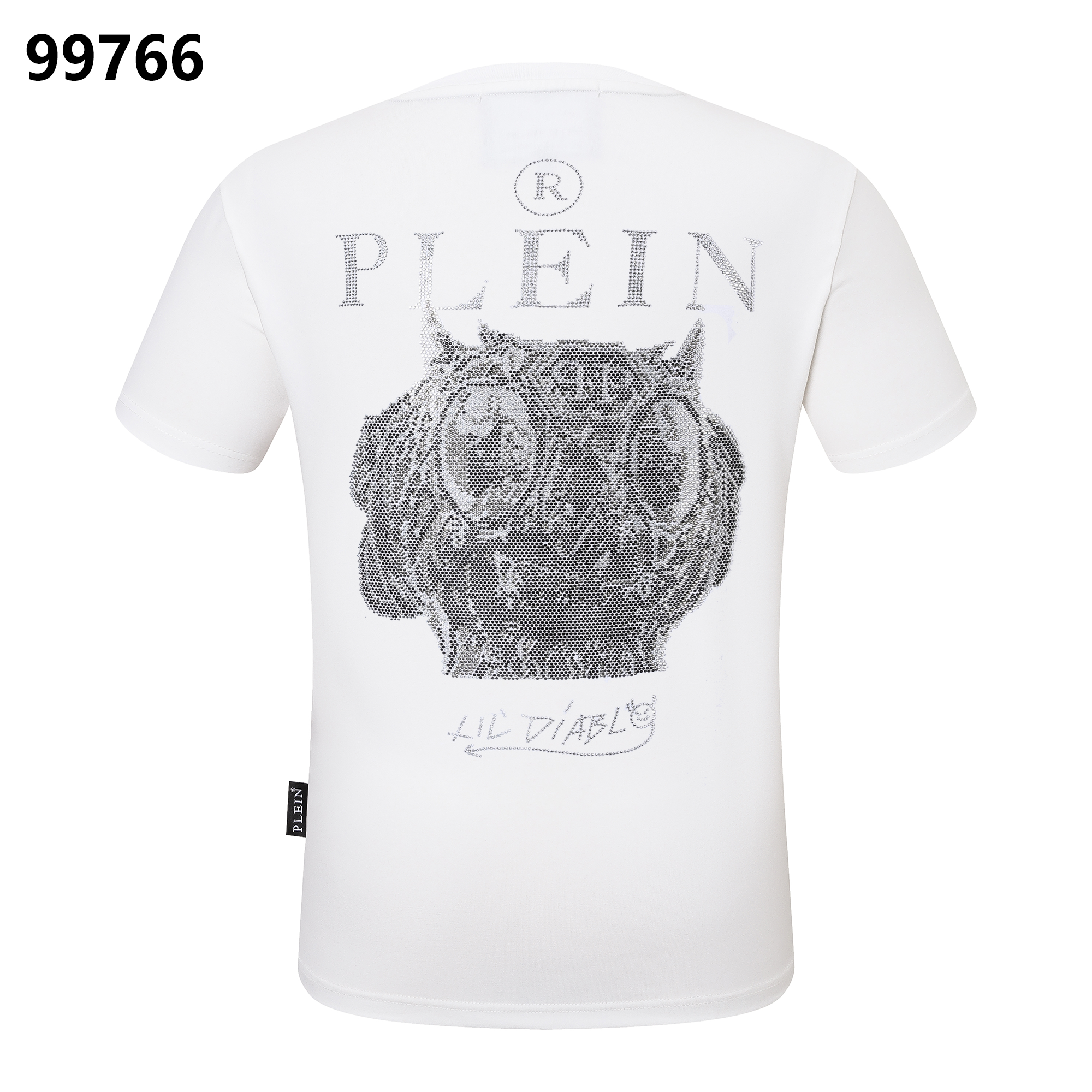 PHILIPP PLEIN Round-Neck T-Shirt with Demon Skull Design