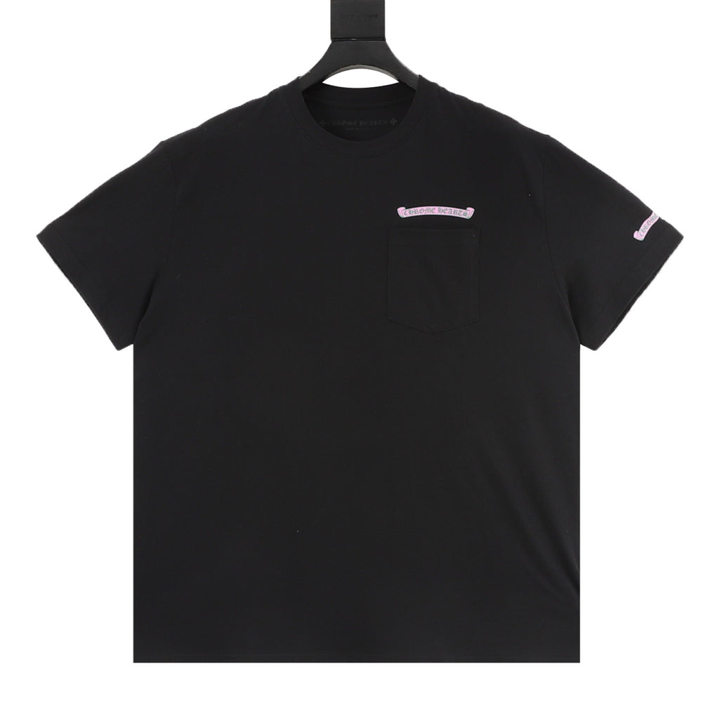 Chrome Hearts Pink and Green Sanskrit Scroll Print T-Shirt