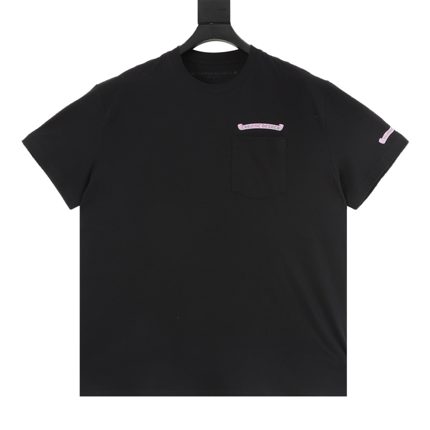 Chrome Hearts Pink and Green Sanskrit Scroll Print T-Shirt