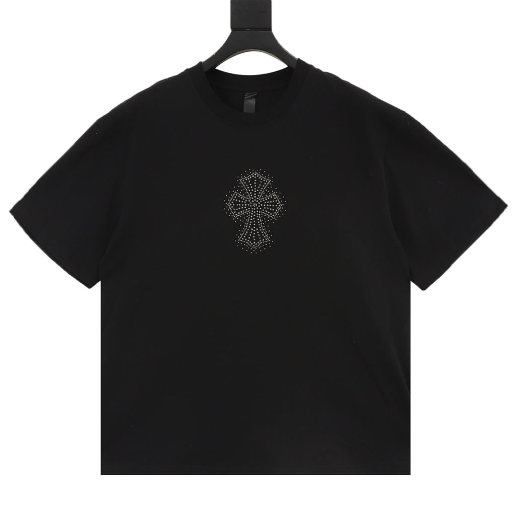 Chrome Hearts Diamond-Studded Cross T-Shirt