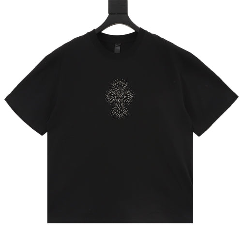 Chrome Hearts Diamond-Studded Cross T-Shirt