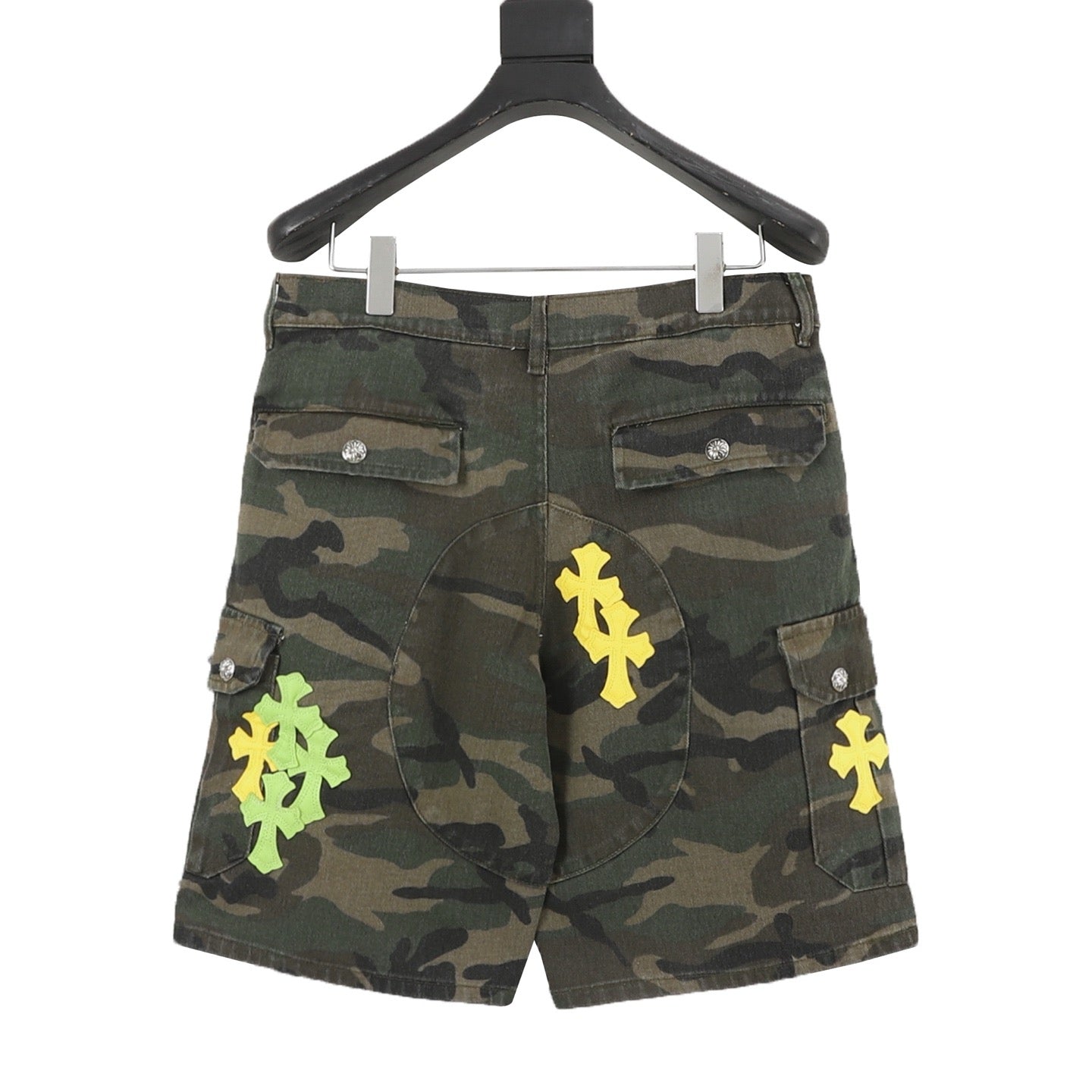 Pantalones cortos de mezclilla con estampado de cruz, nueva edición limitada de Chrome Hearts