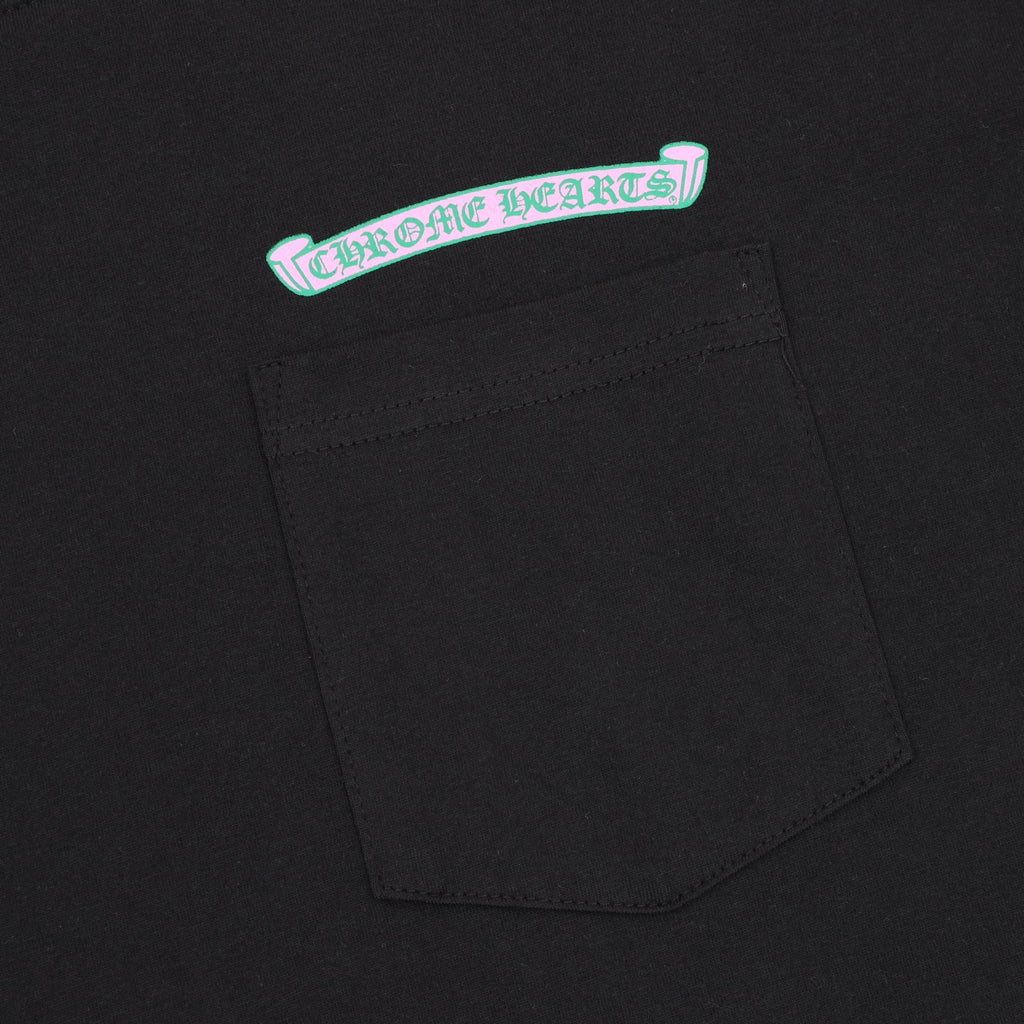 Chrome Hearts Pink and Green Sanskrit Scroll Print T-Shirt