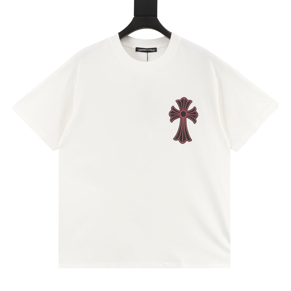 Chrome Hearts Black and Red Cross T-shirt