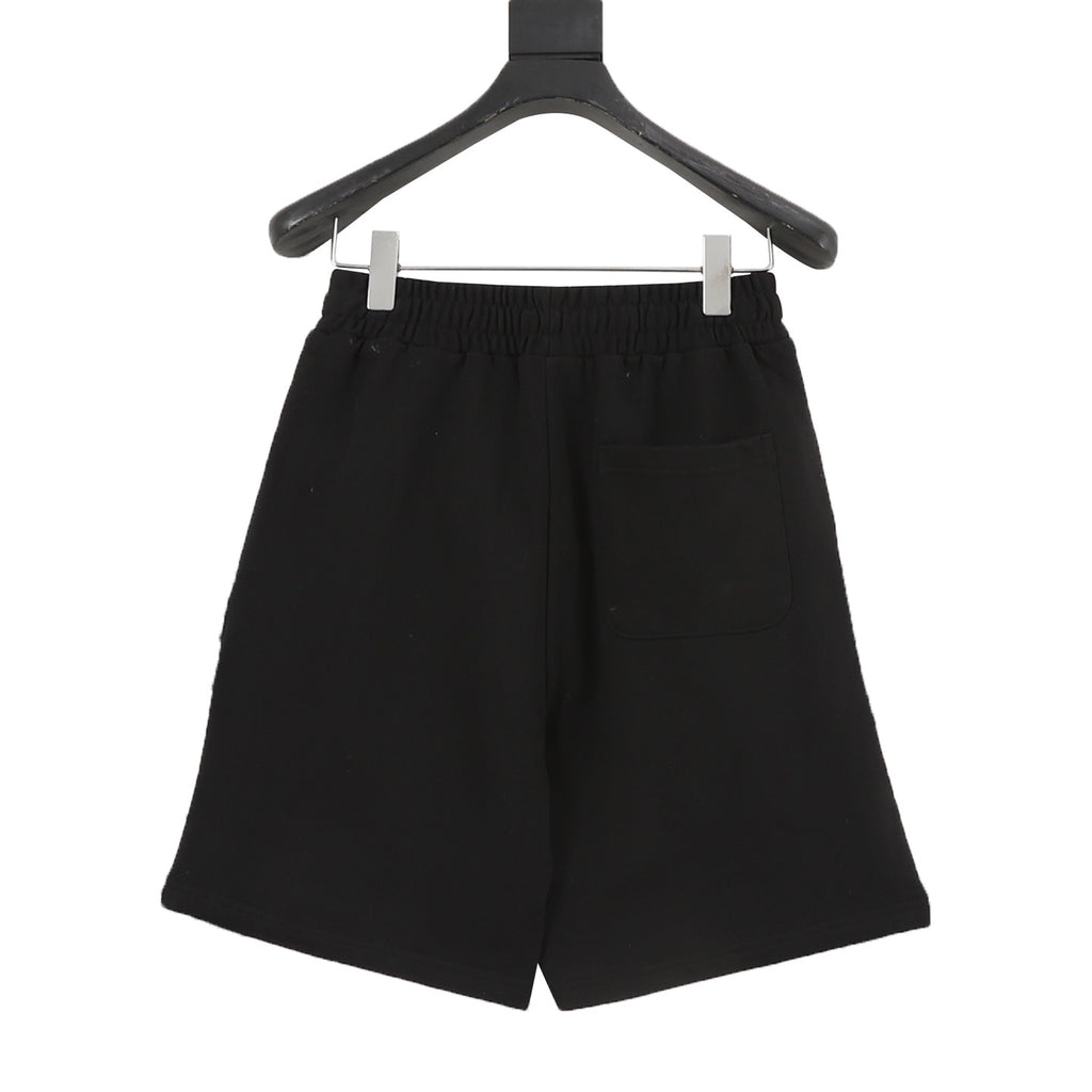 Chrome Hearts Black Shorts with 3D-Printed Embroidered Patches