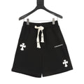 Chrome Hearts Black Shorts with 3D-Printed Embroidered Patches