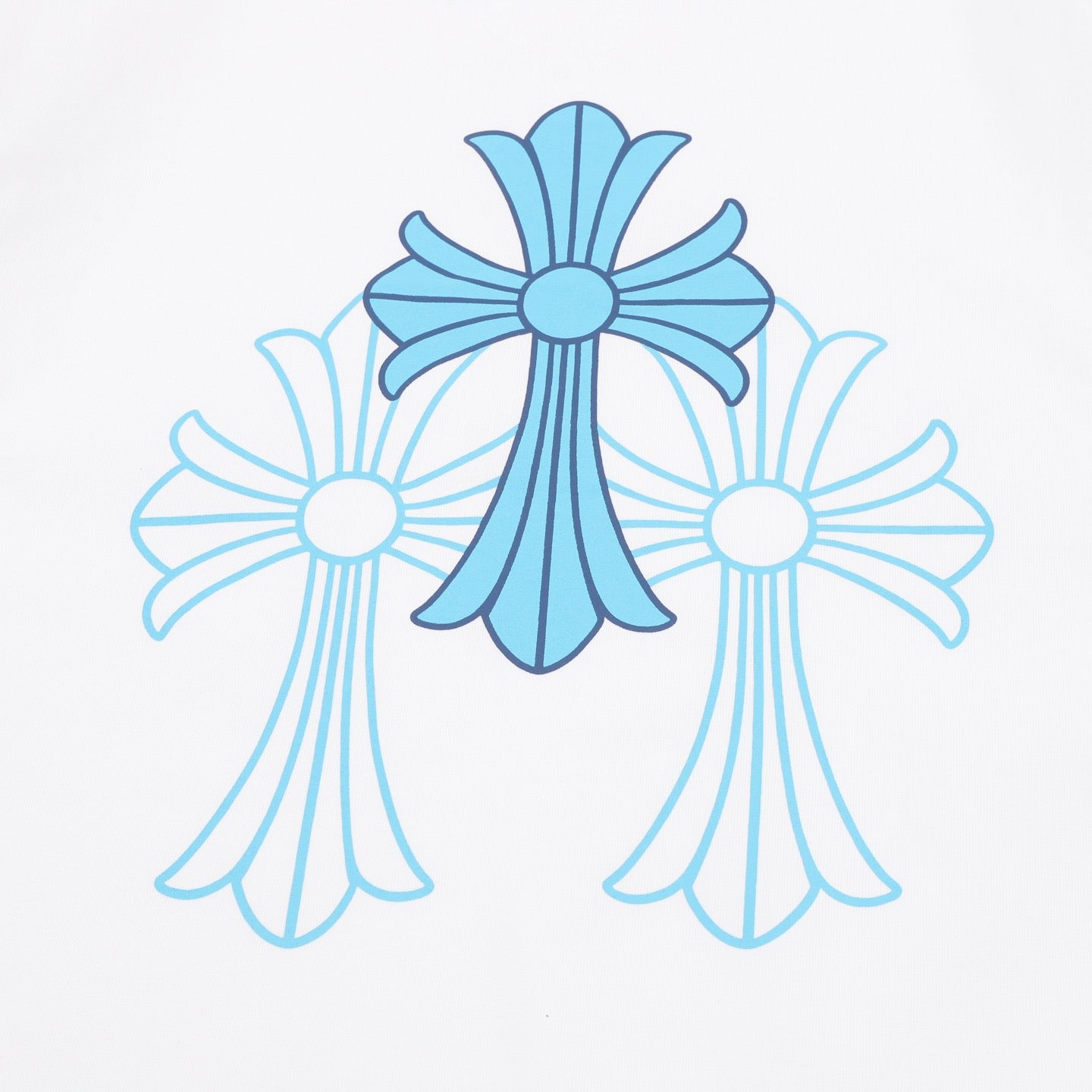 Chrome Hearts Blue Cross Print T-Shirt
