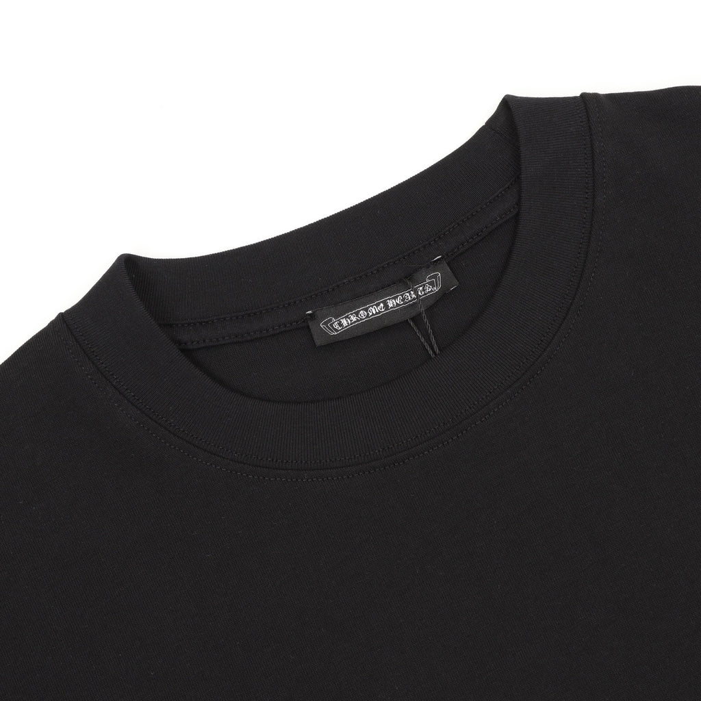 Chrome Hearts 26SS Metal-Embellished Leather-Label Cross Embroidered T-Shirt
