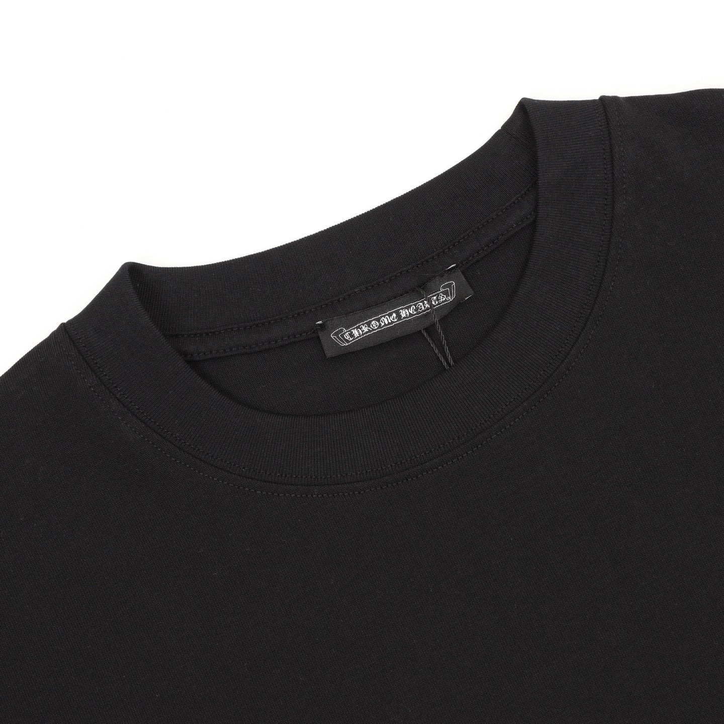 Chrome Hearts 26SS Metal-Embellished Leather-Label Cross Embroidered T-Shirt