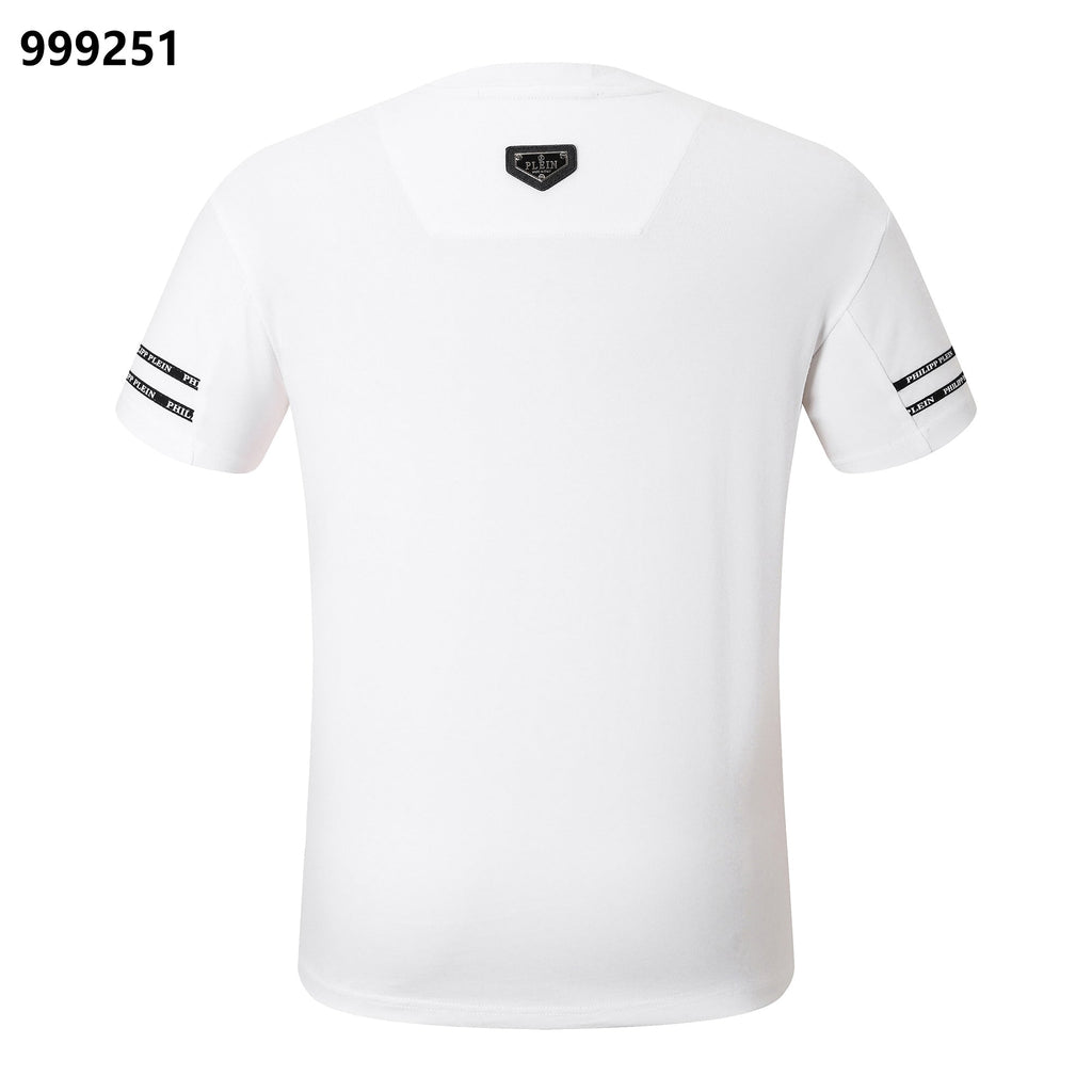 PHILIPP PLEIN Fun Cartoon Skeleton Ice Cream Round-Neck T-Shirt
