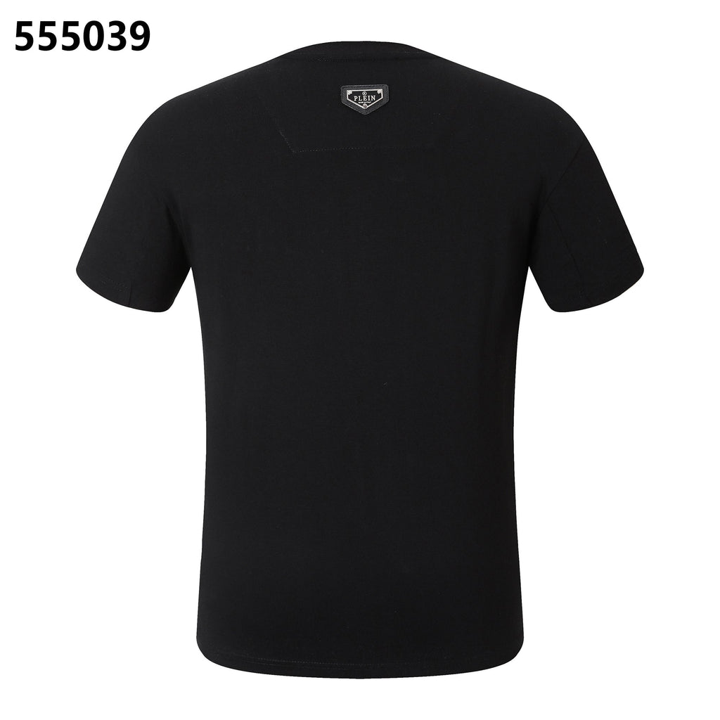 PHILIPP PLEIN Round-Neck T-Shirt with a Skull and Letter Design