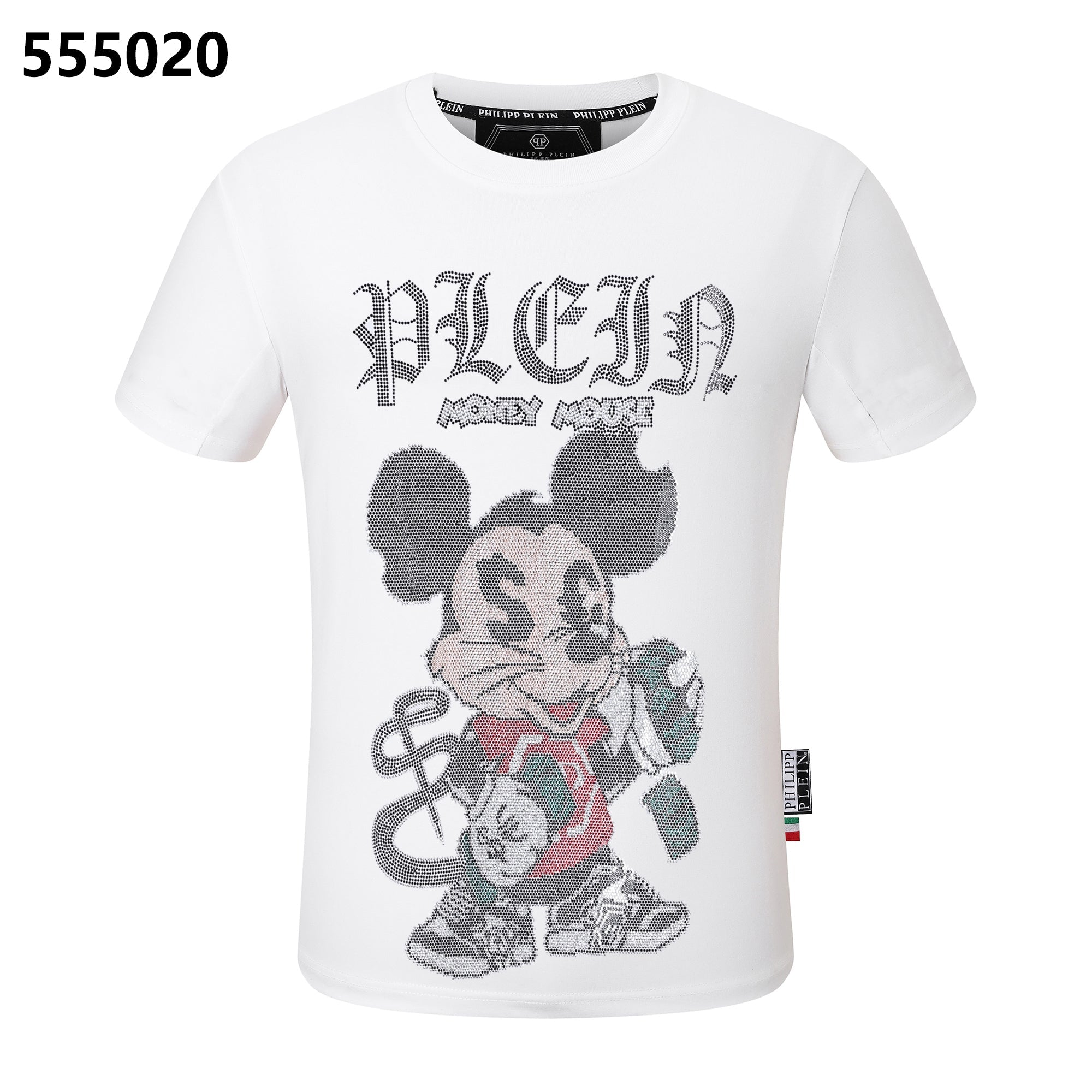 PHILIPP PLEIN Mickey Mouse Print Crew Neck T-Shirt