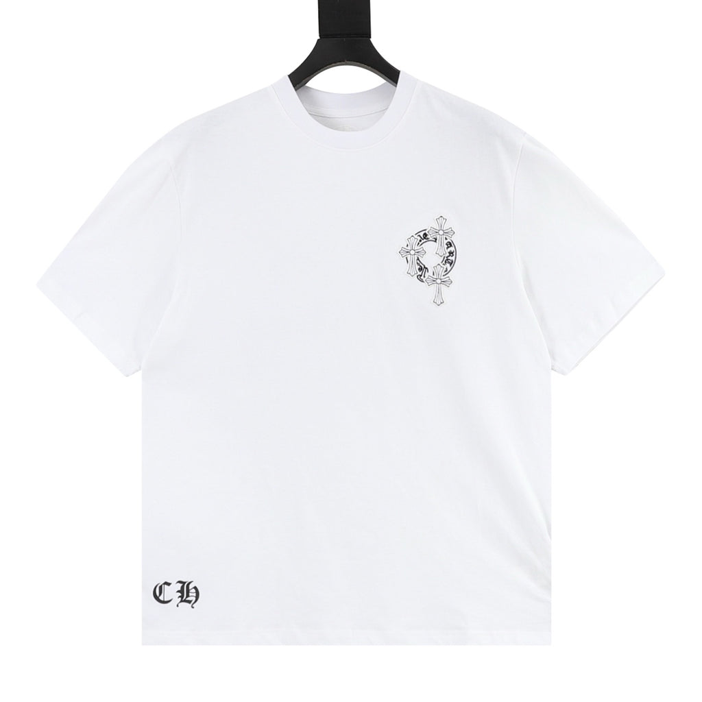 Camiseta de cuello redondo Chrome Hearts Sanskrit Cross