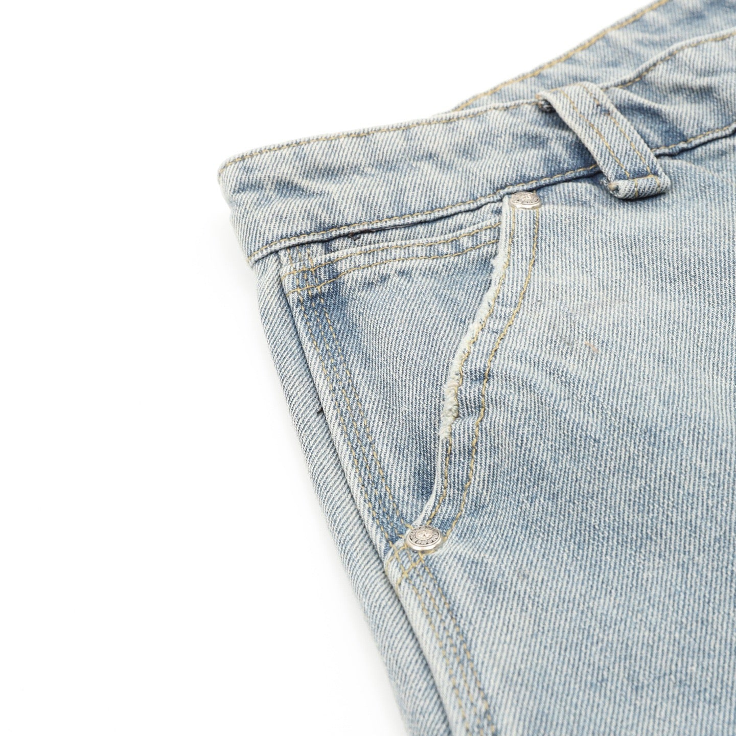 Chrome Hearts Leather-Trimmed Cross-Stitch Denim Shorts