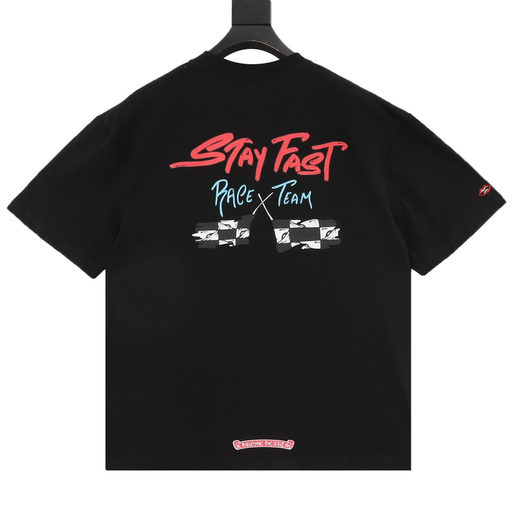 Chrome Hearts Pink Graffiti Print T-Shirt