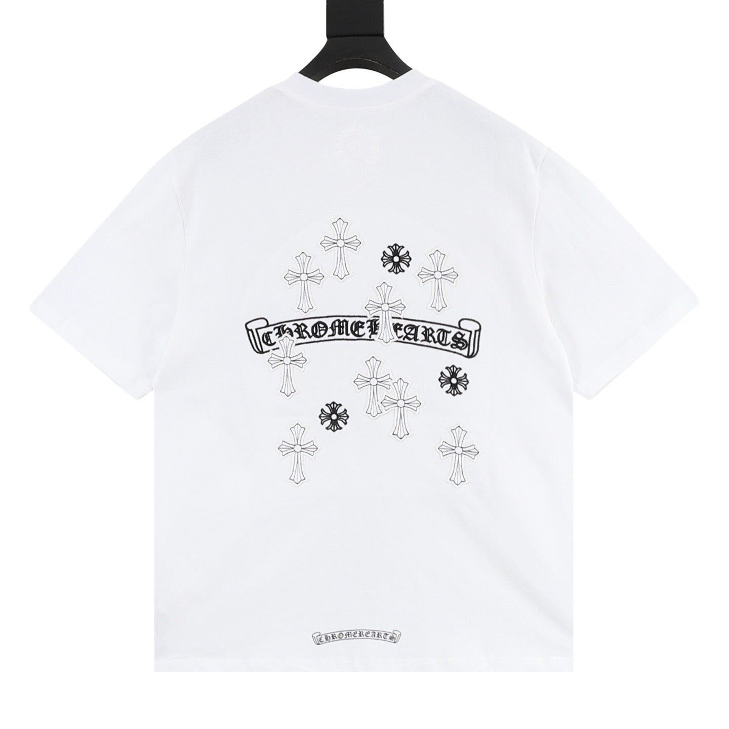 Camiseta de cuello redondo Chrome Hearts Sanskrit Cross