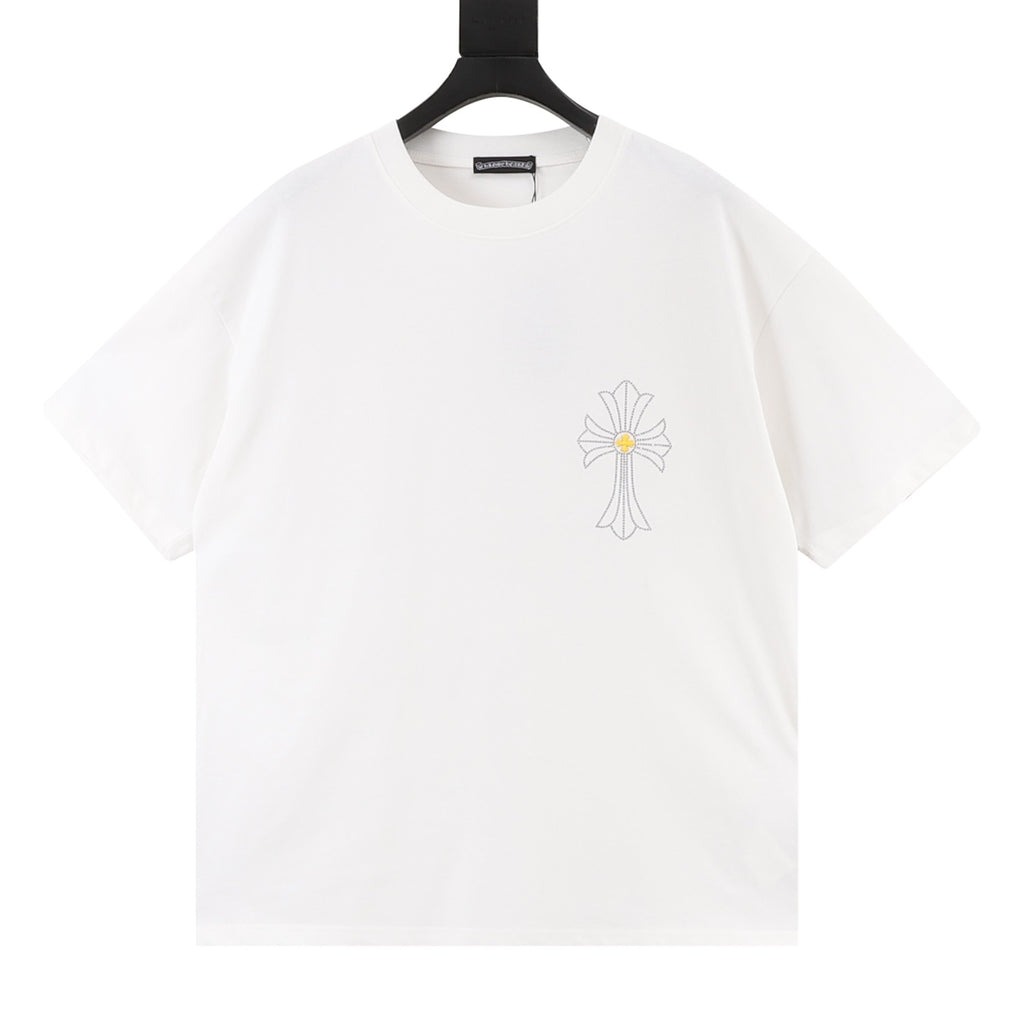 Chrome Hearts 26SS Logo Cross Rhinestone T-Shirt