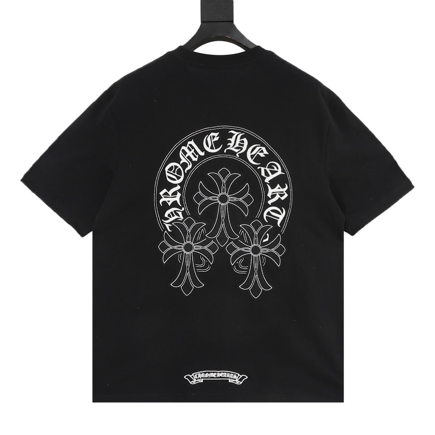 Camiseta de cuello redondo con diseño Chrome Hearts Sanskrit Cross