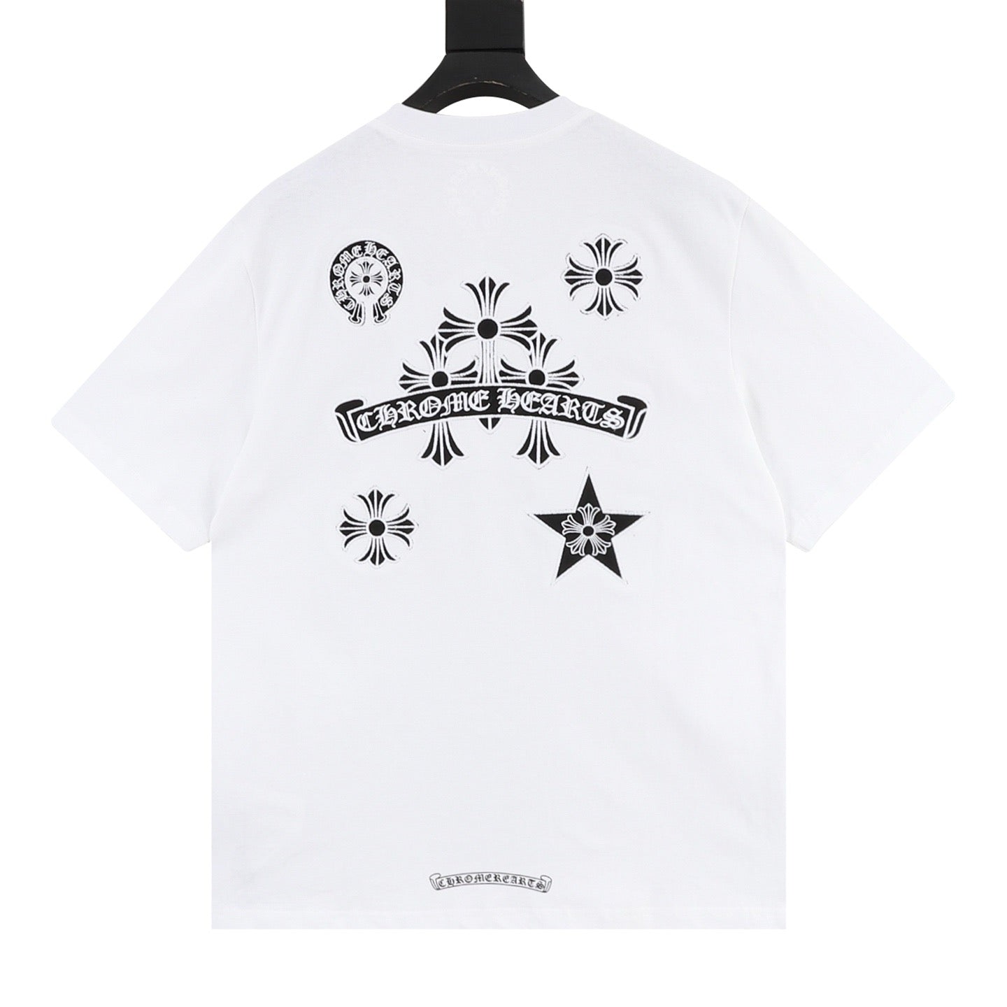 Camiseta de cuello redondo con cruz sánscrita Chrome Hearts