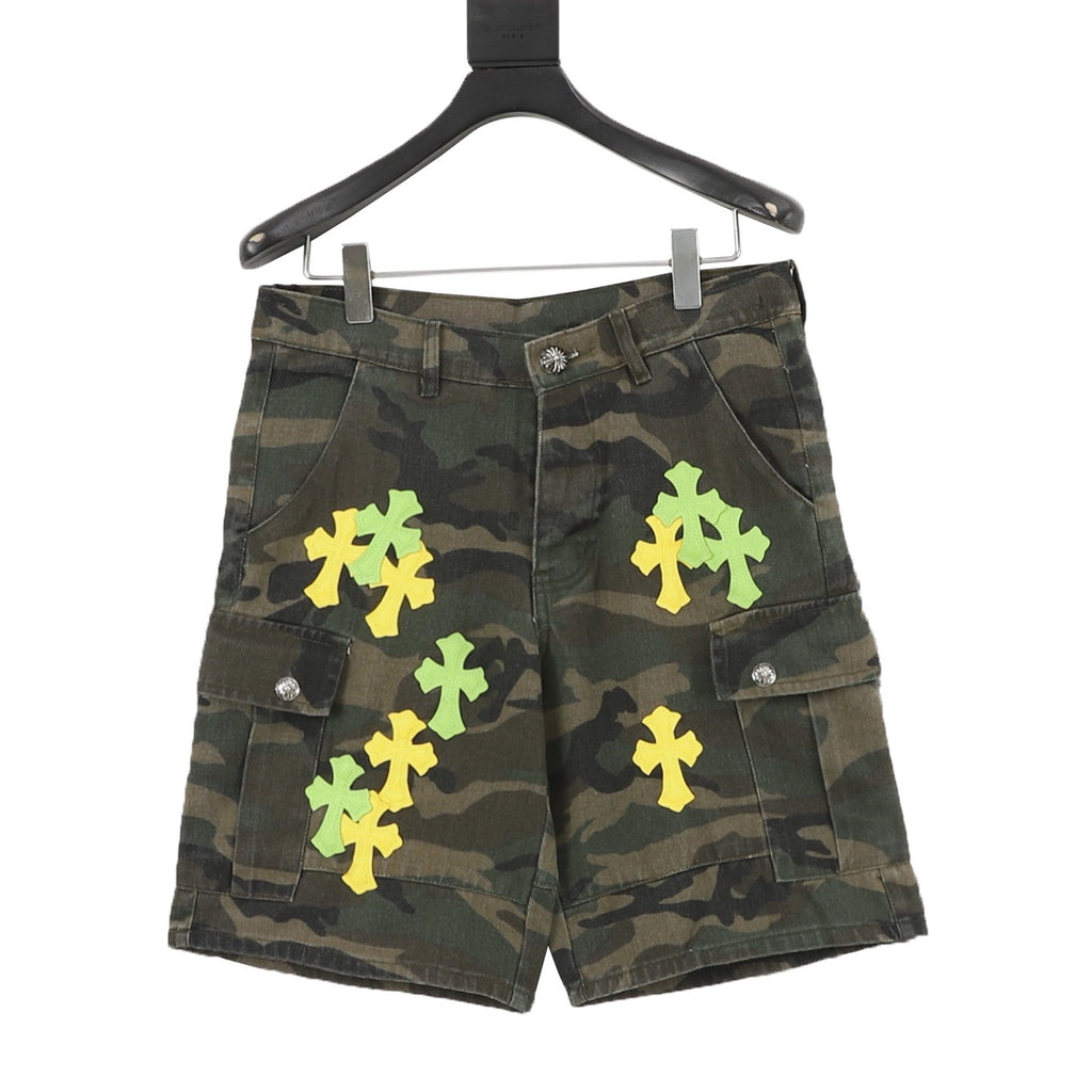 Chrome Hearts New Limited Edition Cross-Print Denim Shorts
