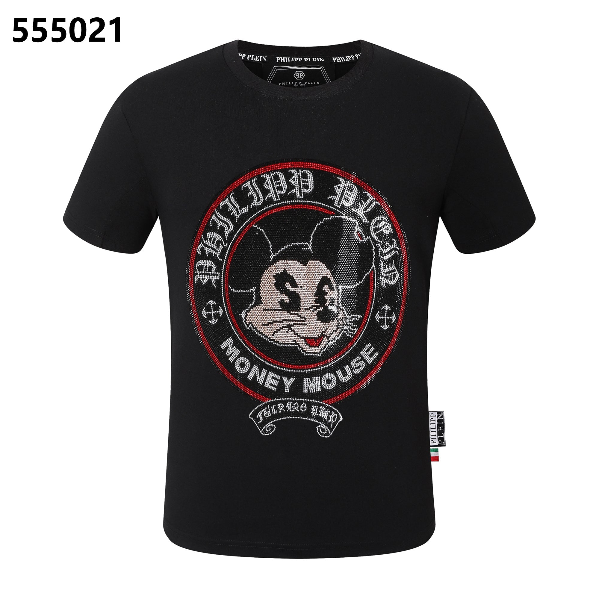 PHILIPP PLEIN Mickey Mouse Print Crew Neck T-Shirt
