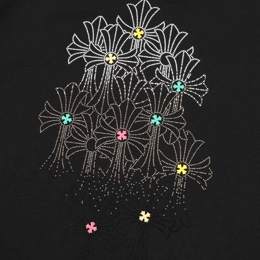 Chrome Hearts 26SS Logo Cross Rhinestone T-Shirt