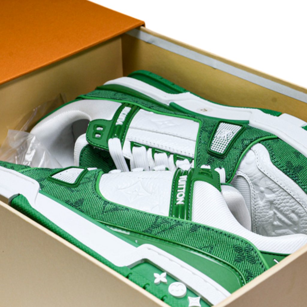 Louis Vuittоп Trainer Low 'Monogram Denim White Green'
