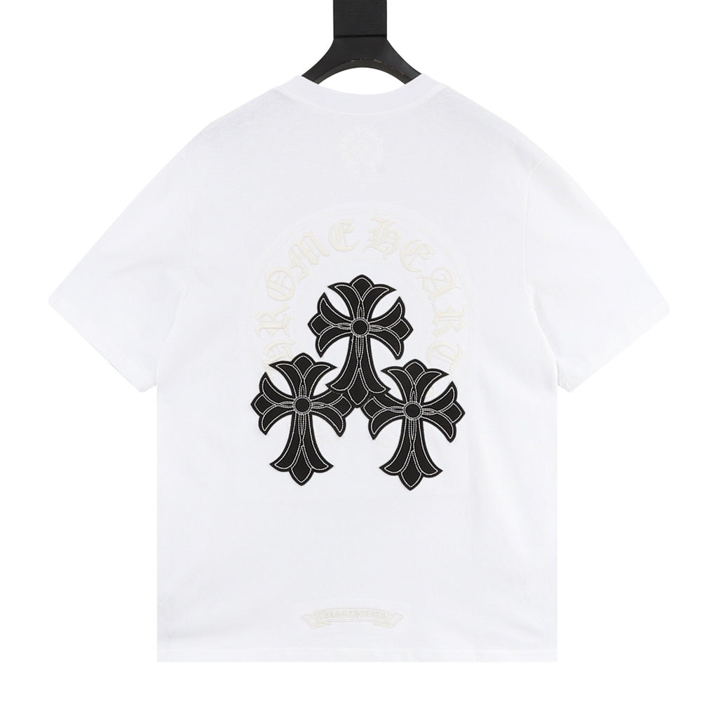 Camiseta de cuello redondo Chrome Hearts Sanskrit Cross