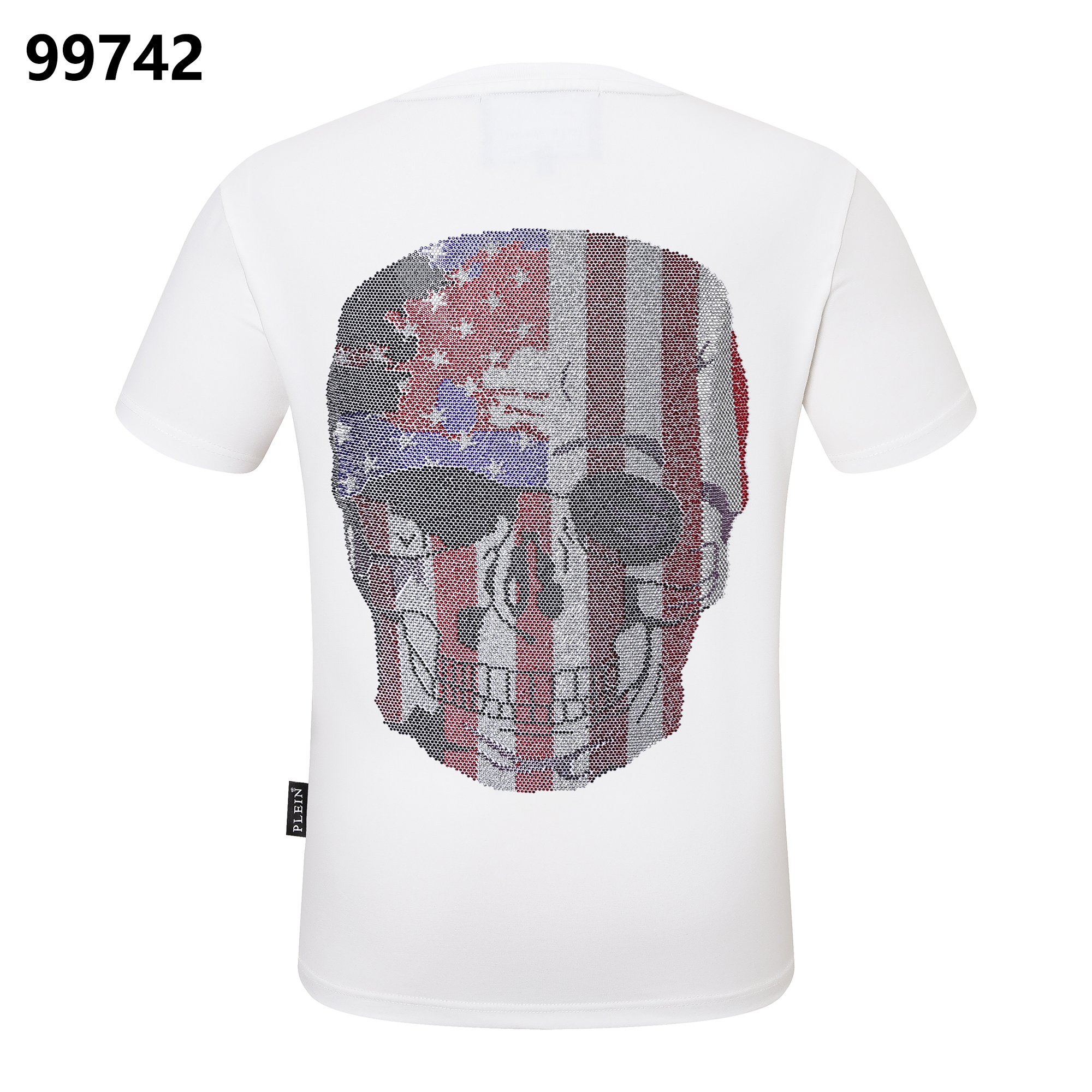 PHILIPP PLEIN Round Neck T-Shirt Skull America