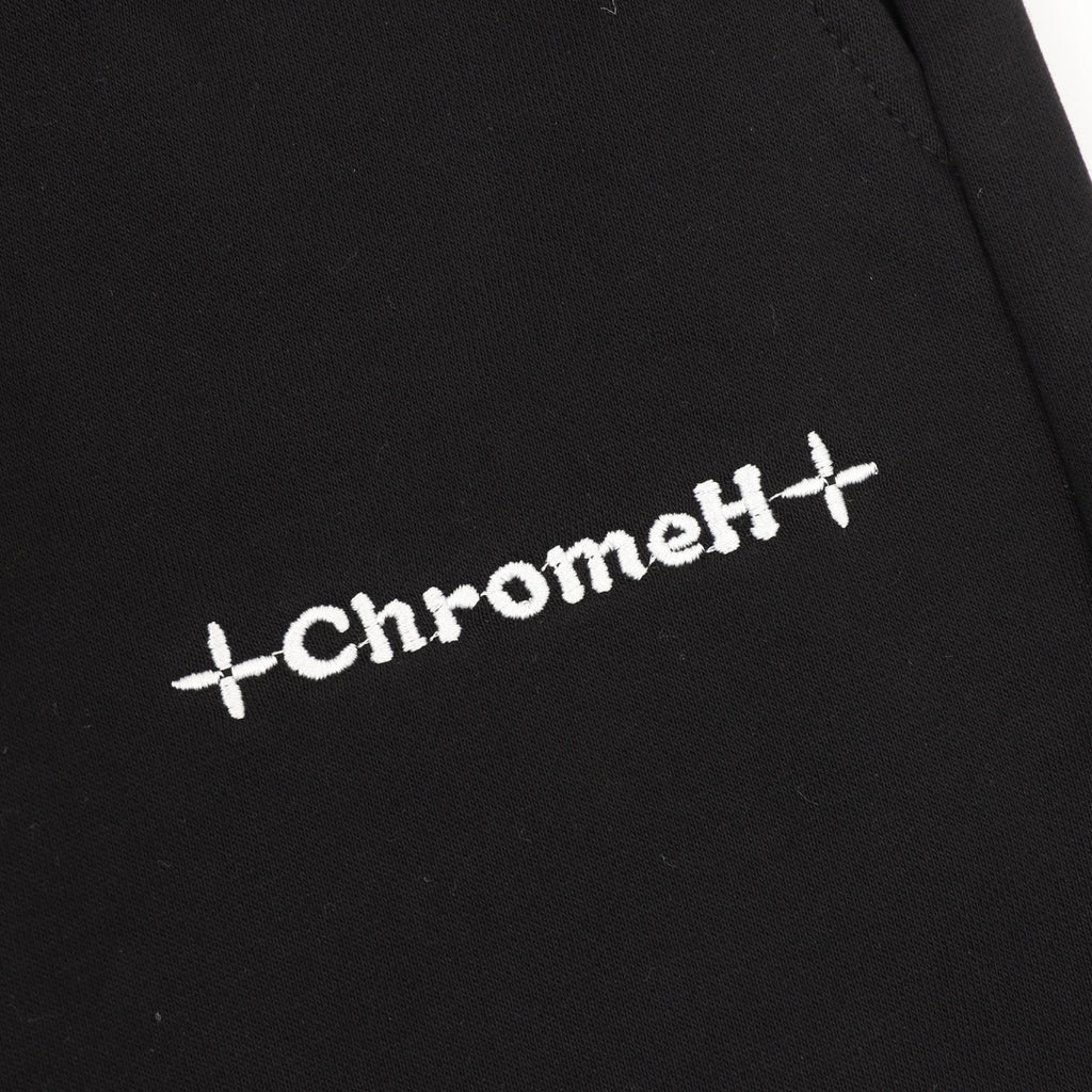 Chrome Hearts Black Shorts with 3D-Printed Embroidered Patches