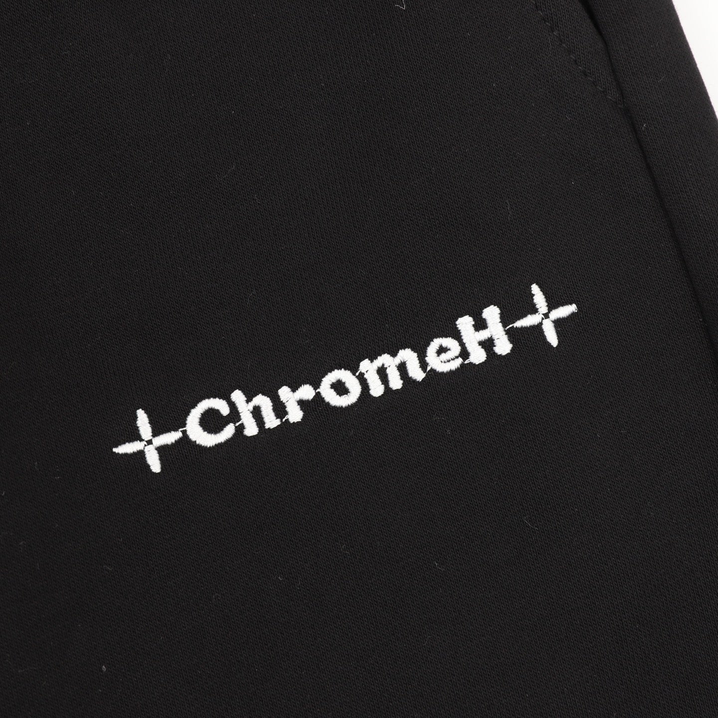 Chrome Hearts Black Shorts with 3D-Printed Embroidered Patches