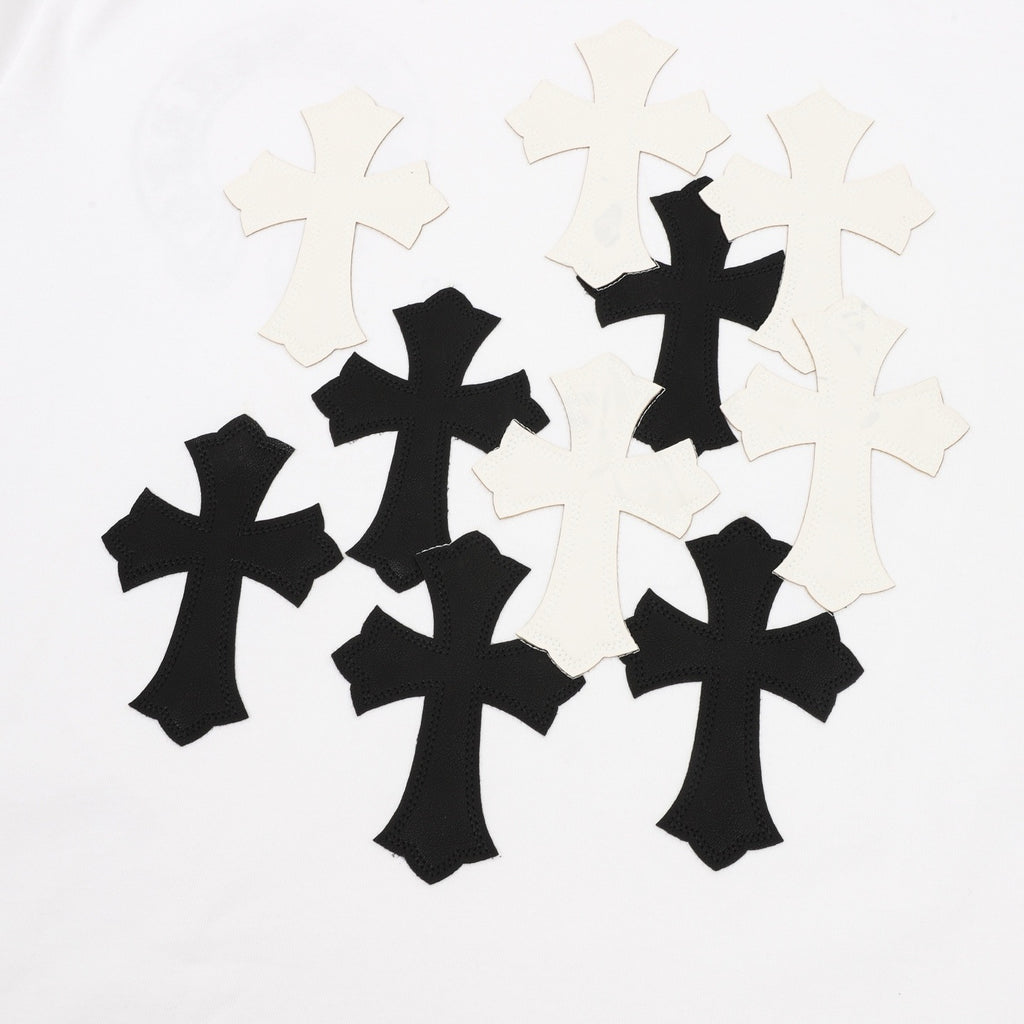 Camiseta de cuello redondo con cruz sánscrita Chrome Hearts
