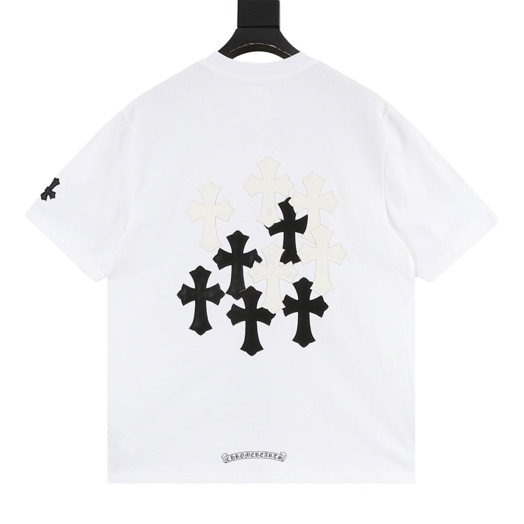 Camiseta de cuello redondo con cruz sánscrita Chrome Hearts