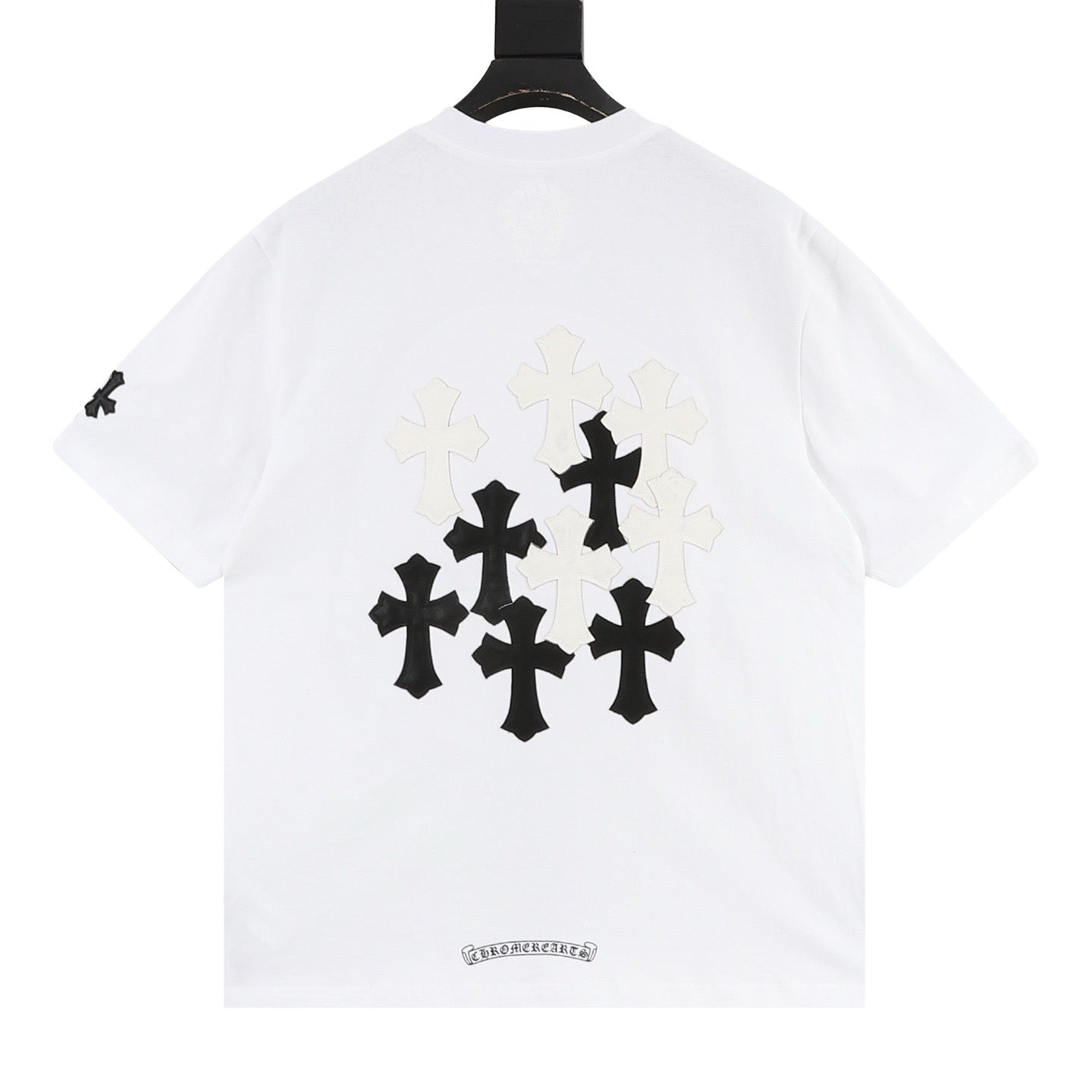 Camiseta de cuello redondo con cruz sánscrita Chrome Hearts