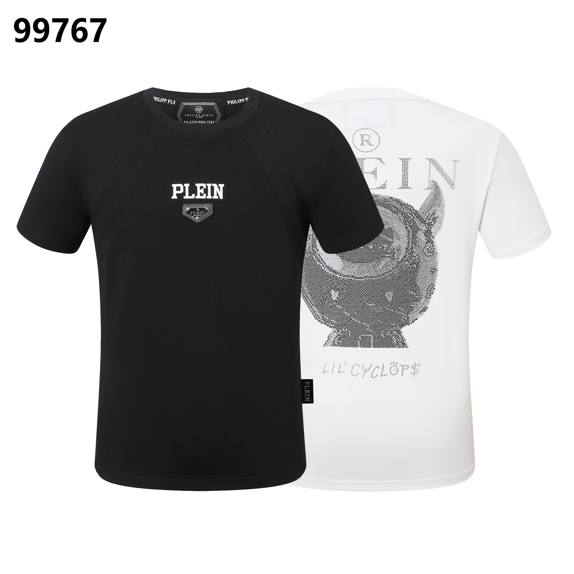 PHILIPP PLEIN Round-Neck T-Shirt with Little Monster Print