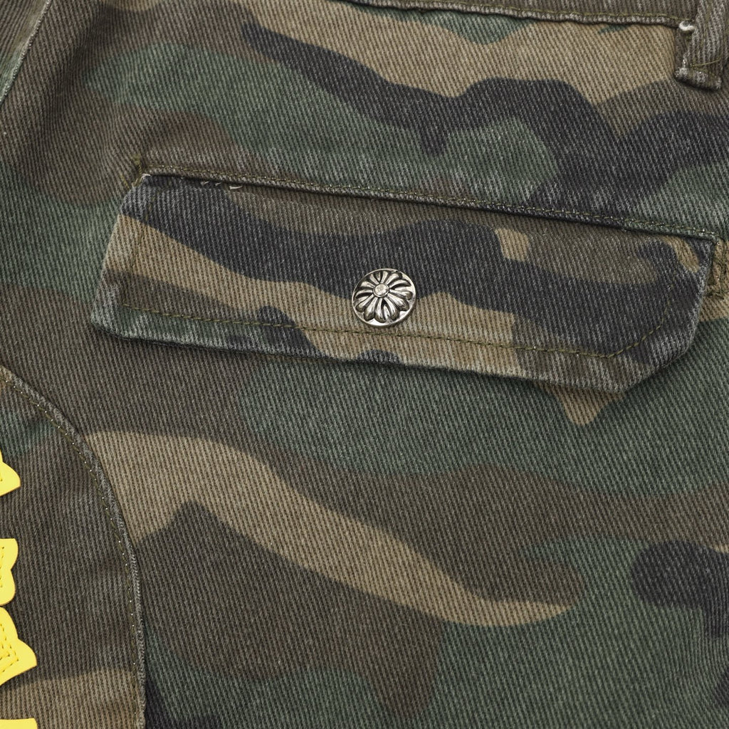 Chrome Hearts New Limited Edition Cross-Print Denim Shorts