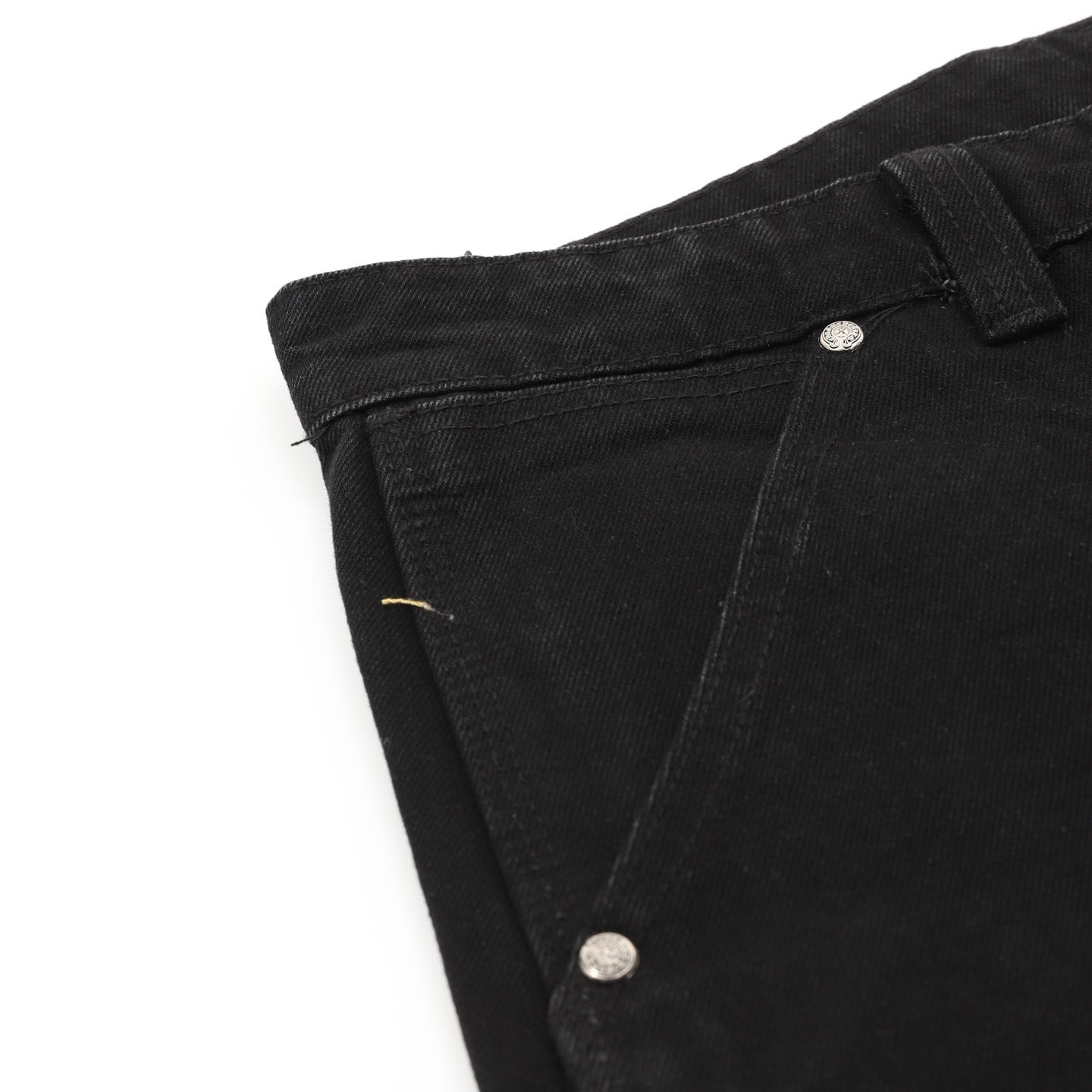 Chrome Hearts Leather-Trimmed Cross-Stitch Denim Shorts