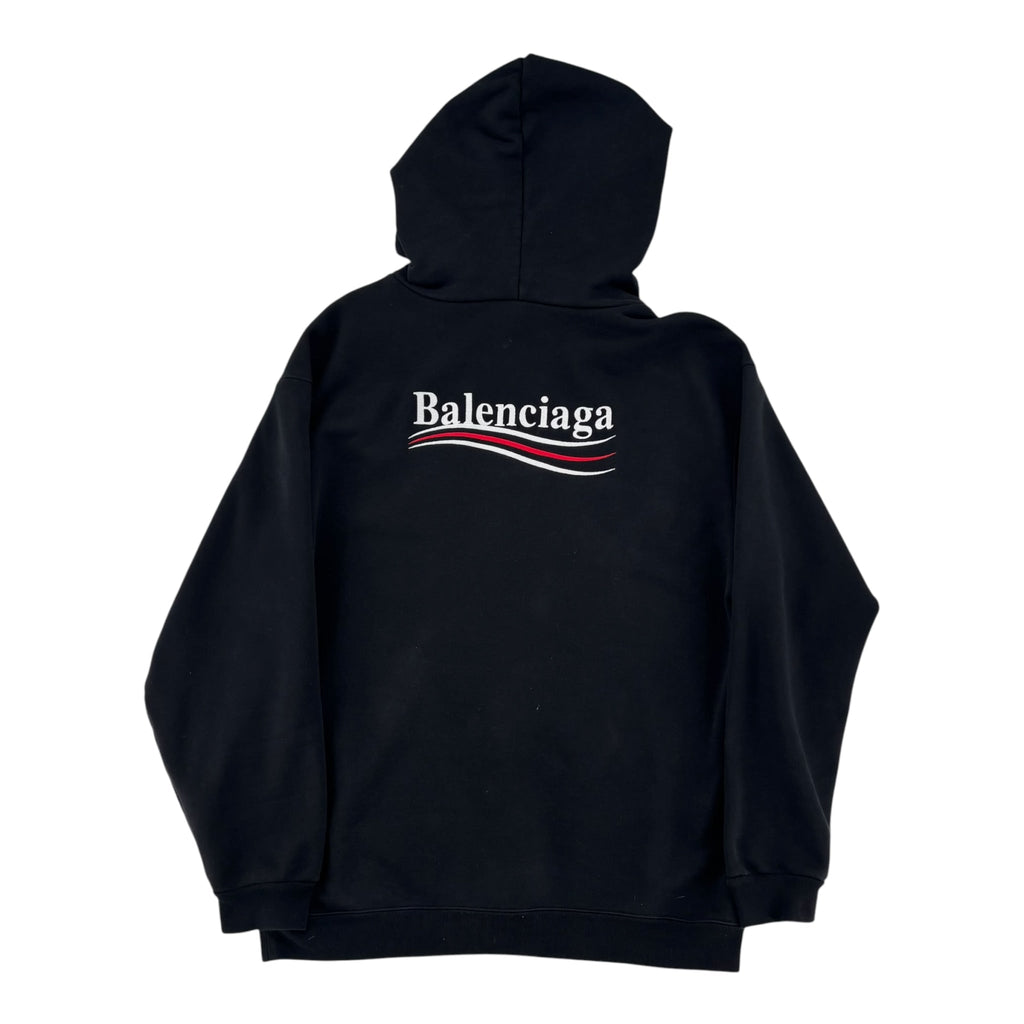 Balenciaga Political Campaign Large Fit Hoodie Black