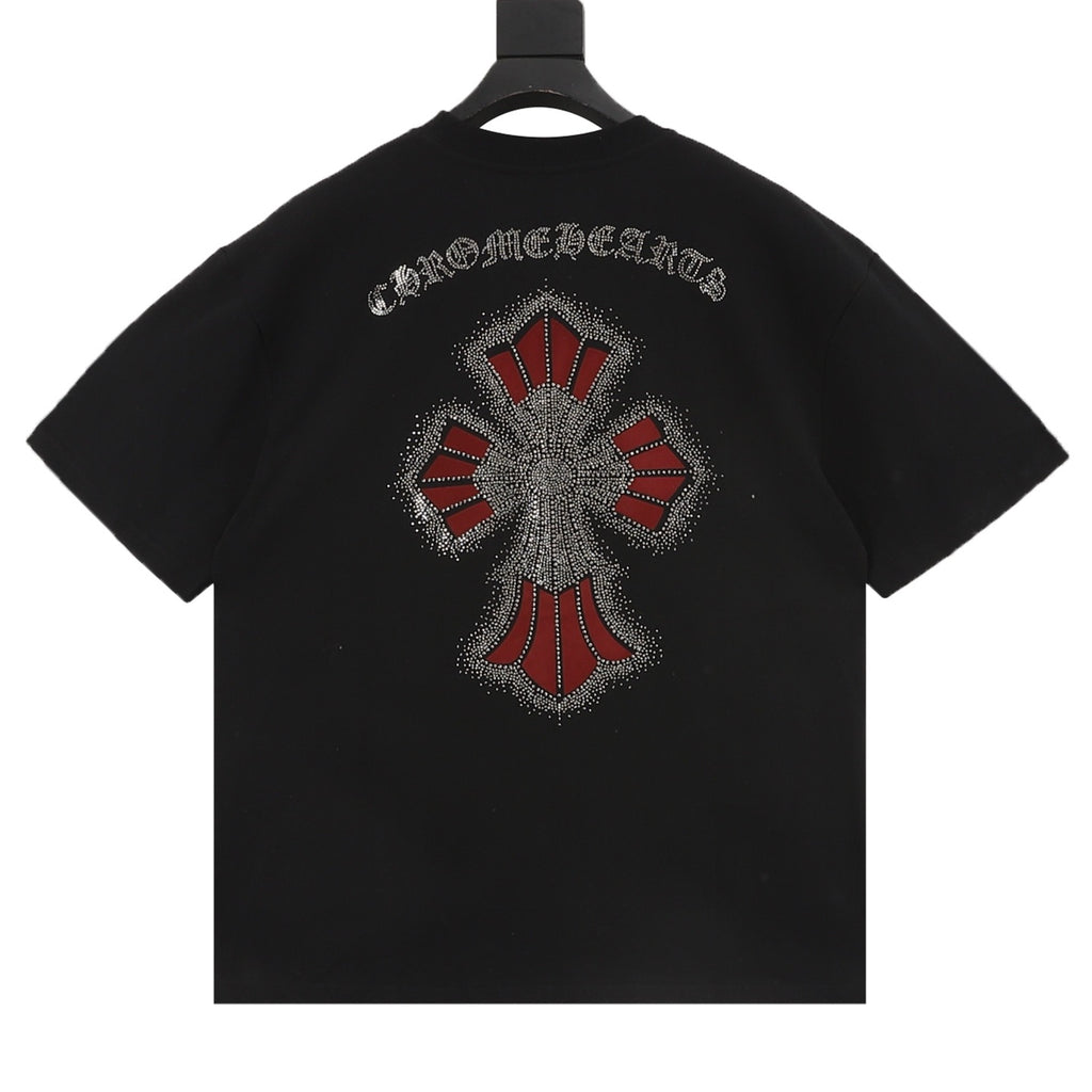 Chrome Hearts Diamond-Studded Cross T-Shirt