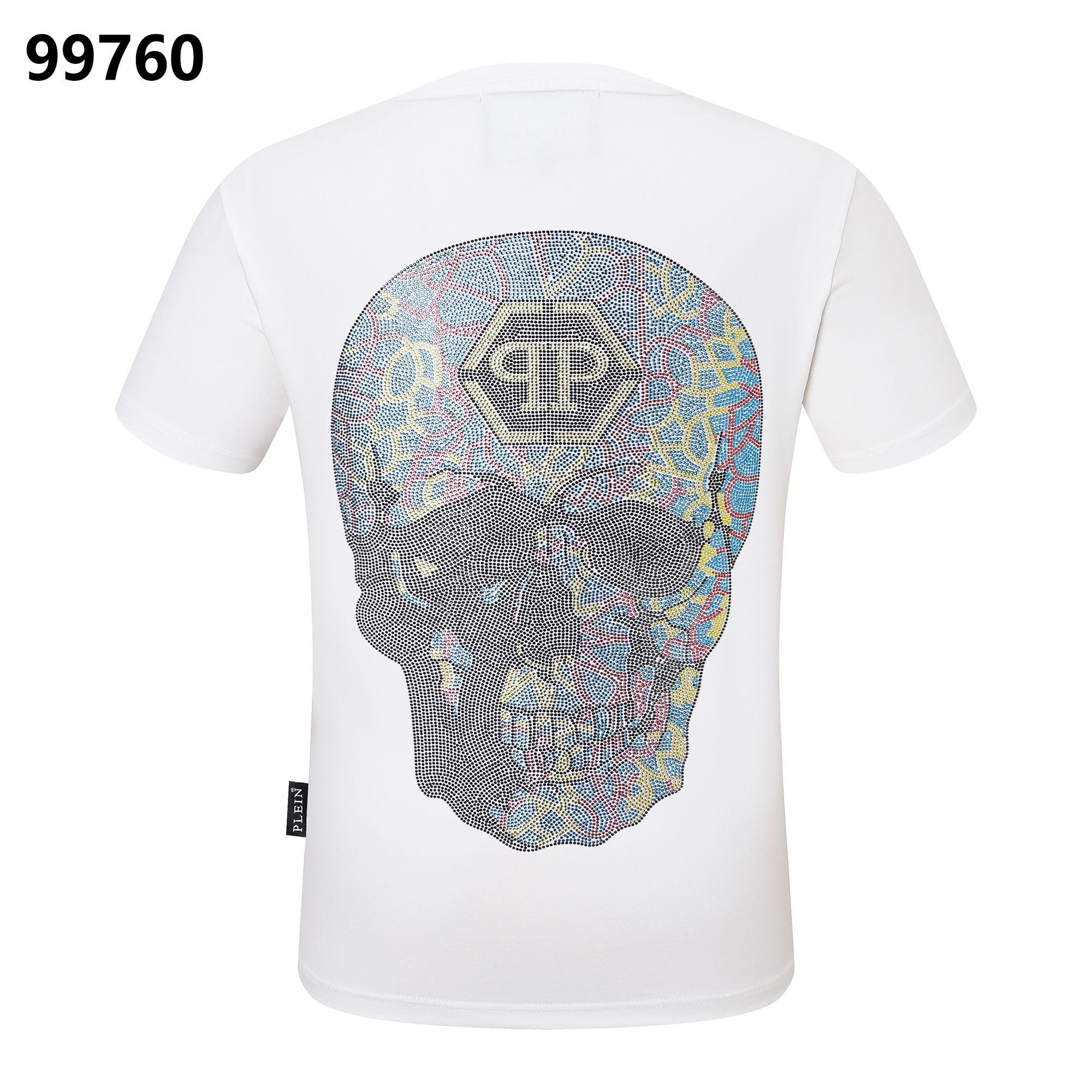 PHILIPP PLEIN Colorful Skull Rhinestone-Embellished Crew-Neck T-Shirt