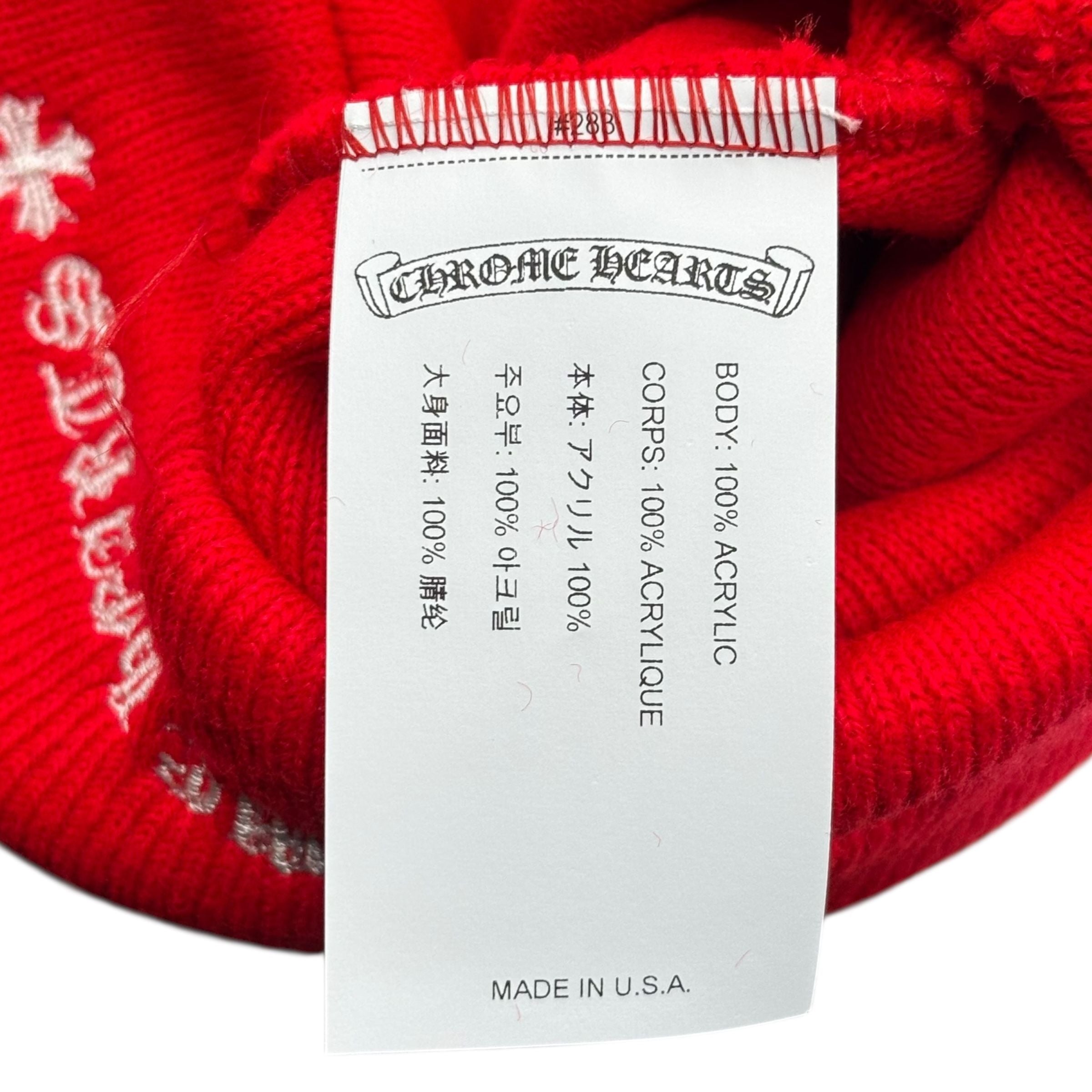 Chrome Hearts CH Logo Beanie Red