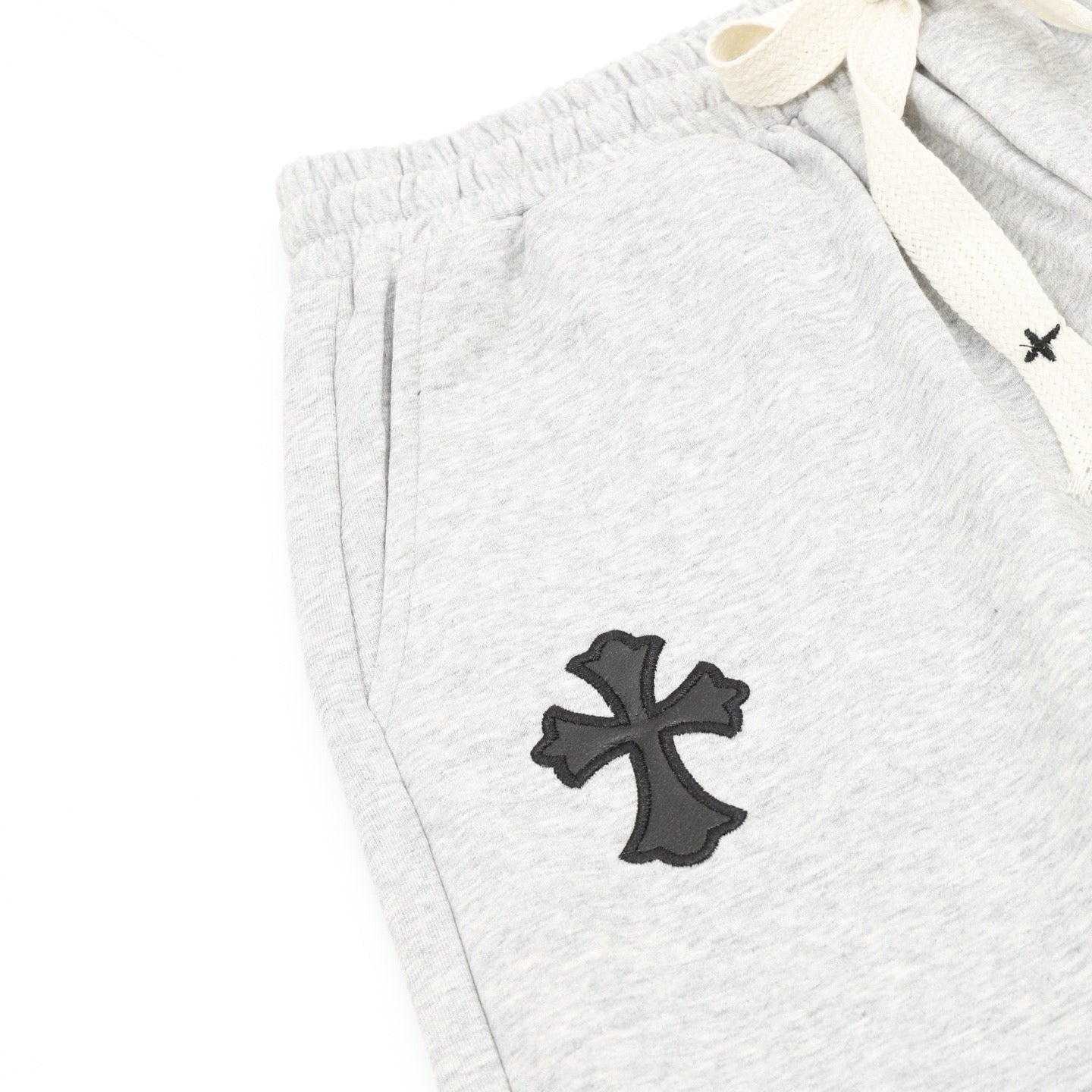 Chrome Hearts Black Shorts with 3D-Printed Embroidered Patches