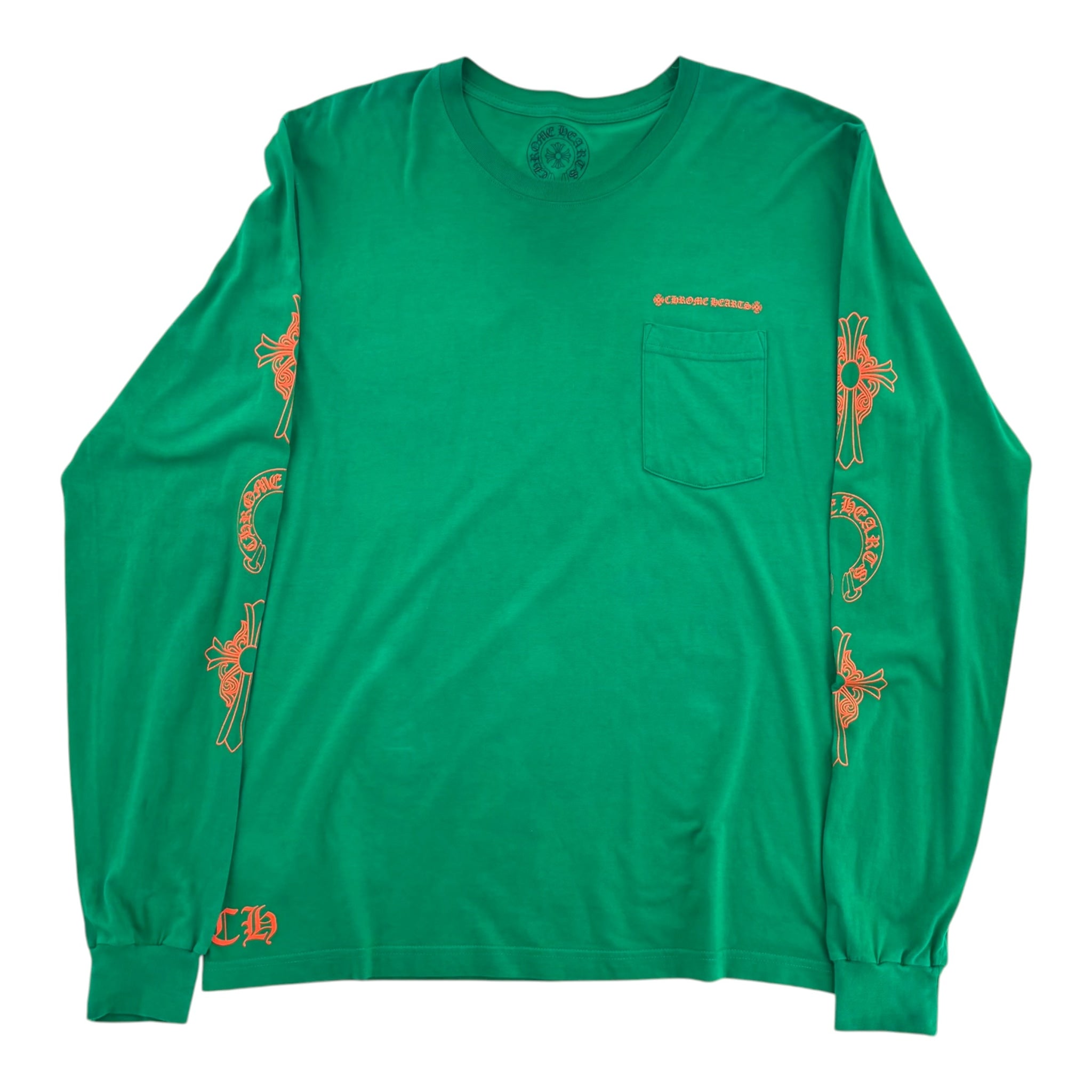 Chrome Hearts Horseshoe L/S T-shirt Green/Orange